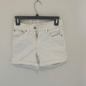 Levi Mid Length White Shorts - Size 24